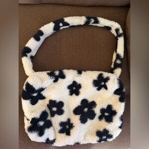 Floral Fuzzy Shoulder Bag